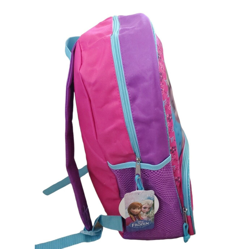 Disney Frozen 16" Backpack Anna Elsa Family Forever Mesh Pockets School Bag - Picture 4 of 4
